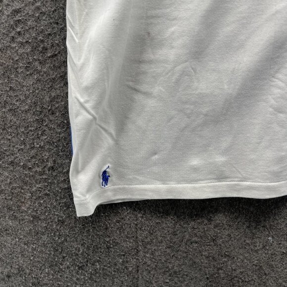 Ralph Lauren Golf Polo Shirt Women Large White Blue Trim Pony Logo Collar Casual - Picture 4 of 11
